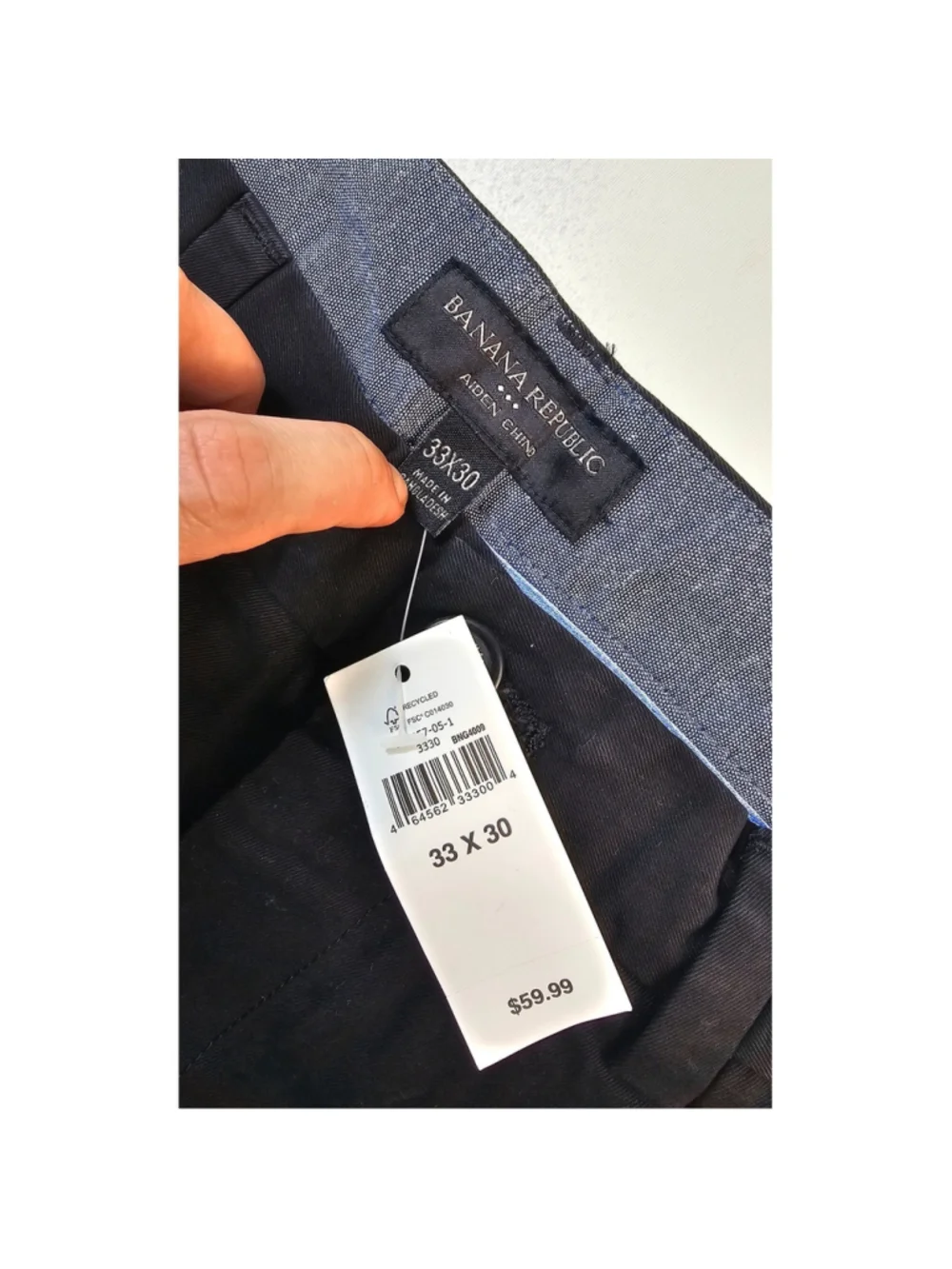 NWT 33x30 BR Aiden chino black slim leg career work slacks pants casual preppy